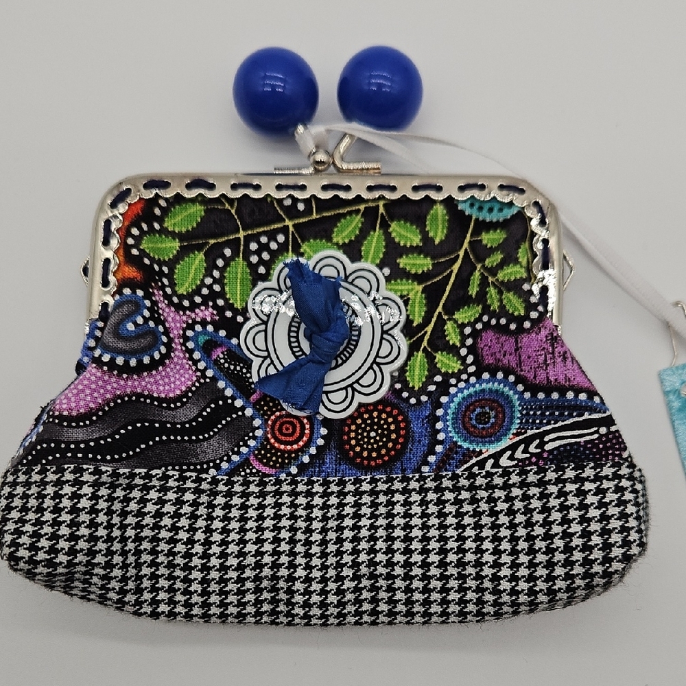 Handmade Multicolor Coin Purse Snap Closure Wallet by Whimsy Garden - Picture 3 of 7